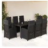 Image de Ensemble à Manger de Jardin avec Coussins 9 pcs, Table et Chaises avec Dossier Réglable, Meubles d'Extérieur Patio 3212328