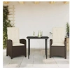 Image de Ensemble à Manger de Jardin avec Coussins 3 pcs, Table et Chaises avec Dossier Réglable, Meubles d'Extérieur Patio 3212330