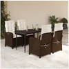 Image de Ensemble à Manger de Jardin avec Coussins 5 pcs, Table et Chaises avec Dossier Réglable, Meubles d'Extérieur Patio 3212333