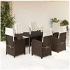 Image de Ensemble à Manger de Jardin avec Coussins 7 pcs, Table et Chaises avec Dossier Réglable, Meubles d'Extérieur Patio 3212336