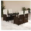 Image de Ensemble à Manger de Jardin avec Coussins 5 pcs, Table et Chaises avec Dossier Réglable, Meubles d'Extérieur Patio 3212343