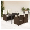 Image de Ensemble à Manger de Jardin avec Coussins 5 pcs, Table et Chaises avec Dossier Réglable, Meubles d'Extérieur Patio 3212344