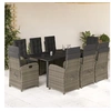 Image de Ensemble à Manger de Jardin avec Coussins 9 pcs, Table et Chaises avec Dossier Réglable, Meubles d'Extérieur Patio 3212369
