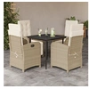 Image de Ensemble à Manger de Jardin avec Coussins 5 pcs, Table et Chaises avec Dossier Réglable, Meubles d'Extérieur Patio 3212372
