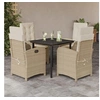 Image de Ensemble à Manger de Jardin avec Coussins 5 pcs, Table et Chaises avec Dossier Réglable, Meubles d'Extérieur Patio 3212381