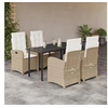 Image de Ensemble à Manger de Jardin avec Coussins 5 pcs, Table et Chaises avec Dossier Réglable, Meubles d'Extérieur Patio 3212383