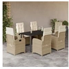 Image de Ensemble à Manger de Jardin avec Coussins 7 pcs, Table et Chaises avec Dossier Réglable, Meubles d'Extérieur Patio 3212386