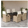 Image de Ensemble à Manger de Jardin avec Coussins 7 pcs, Table et Chaises avec Dossier Réglable, Meubles d'Extérieur Patio 3212387