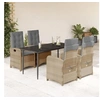 Image de Ensemble à Manger de Jardin avec Coussins 5 pcs, Table et Chaises avec Dossier Réglable, Meubles d'Extérieur Patio 3212394