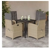Image de Ensemble à Manger de Jardin avec Coussins 5 pcs, Table et Chaises avec Dossier Réglable, Meubles d'Extérieur Patio 3212401