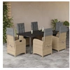 Image de Ensemble à Manger de Jardin avec Coussins 7 pcs, Table et Chaises avec Dossier Réglable, Meubles d'Extérieur Patio 3212407