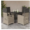 Image de Ensemble à Manger de Jardin avec Coussins 5 pcs, Table et Chaises avec Dossier Réglable, Meubles d'Extérieur Patio 3212412