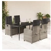 Image de Ensemble à Manger de Jardin avec Coussins 5 pcs, Table et Chaises avec Dossier Réglable, Meubles d'Extérieur Patio 3212414