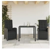 Image de 3-delige Bistroset met kussens poly rattan zwart3212456
