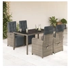 Image de Ensemble à Manger de Jardin avec Coussins 5 pcs, Table et Chaises avec Dossier et Repose-pied Réglables, Meubles 3212464