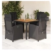 Image de Ensemble à Manger de Jardin avec Coussins 5 pcs, Table et Chaises avec Dossier et Repose-pied Réglables, Meubles 3212475