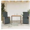 Image de 3-delige Bistroset met kussens poly rattan grijs3212480