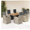 Image de Ensemble à Manger de Jardin avec Coussins 7 pcs, Table et Chaises avec Dossier et Repose-pied Réglables 3212483