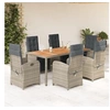 Image de 7-delige Tuinset met kussens poly rattan grijs3212484