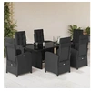 Image de Ensemble à Manger de Jardin avec Coussins 7 pcs, Table et Chaises avec Dossier et Repose-pied Réglables 3212488