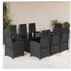 Image de Ensemble à Manger de Jardin avec Coussins 9 pcs, Table et Chaises avec Dossier et Repose-pied Réglables, 3212489
