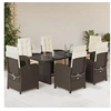 Image de Ensemble à Manger de Jardin avec Coussins 7 pcs, Chaises et Table de Patio, Meubles de Terrasse, Moderne, Marron 3212490