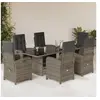 Image de Ensemble à Manger de Jardin avec Coussins 7 pcs, Table et Chaises avec Dossier et Repose-pied Réglables 3212492