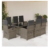 Image de Ensemble à Manger de Jardin avec Coussins 9 pcs, Chaises et Table de Patio, Meubles de Terrasse, Moderne, Gris Résine 3212493
