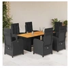 Image de Ensemble à Manger de Jardin avec Coussins 7 pcs, Table et Chaises avec Dossier et Repose-pied Réglables 3212504