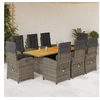 Image de 9-delige Tuinset met kussens poly rattan grijs3212507