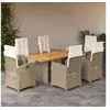 Image de 7-delige Tuinset met kussens poly rattan beige3212508
