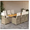 Image de 9-delige Tuinset met kussens poly rattan beige3212509