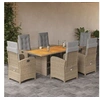 Image de 7-delige Tuinset met kussens poly rattan beige3212510