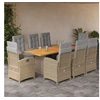 Image de 9-delige Tuinset met kussens poly rattan beige3212511