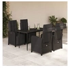 Image de Ensemble à Manger de Jardin avec Coussins 5 pcs, Table et Chaises avec Dossier et Repose-pied Réglables, Meubles 3212530