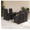 Image de Ensemble à Manger de Jardin avec Coussins 5 pcs, Table et Chaises avec Dossier et Repose-pied Réglables, Meubles 3212537