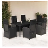 Image de Ensemble à Manger de Jardin avec Coussins 7 pcs, Table et Chaises avec Dossier et Repose-pied Réglables 3212540
