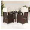 Image de Ensemble à Manger de Jardin avec Coussins 5 pcs, Table et Chaise de Terrasse, Meubles de Patio, Mobilier d'Extérieur, 3212543