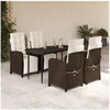 Image de Ensemble à Manger de Jardin avec Coussins 5 pcs, Table et Chaise de Terrasse, Meubles de Patio, Mobilier d'Extérieur, 3212544