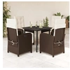 Image de Ensemble à Manger de Jardin avec Coussins 5 pcs, Table et Chaise de Terrasse, Meubles de Patio, Mobilier d'Extérieur, 3212550