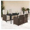 Image de Ensemble à Manger de Jardin avec Coussins 5 pcs, Table et Chaises avec Dossier et Repose-pied Réglables, Meubles 3212552