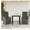 Image de Ensemble de Bistro avec Coussins 3 pcs, Table et Chaises de Jardin, Ensemble de Meubles d'Extérieur Balcon, Moderne, 3212563