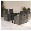 Image de Ensemble à Manger de Jardin avec Coussins 5 pcs, Table et Chaises avec Dossier et Repose-pied Réglables, Meubles 3212565