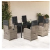 Image de Ensemble à Manger de Jardin avec Coussins 7 pcs, Table et Chaises avec Dossier et Repose-pied Réglables 3212567
