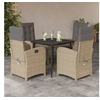 Image de Ensemble à Manger de Jardin avec Coussins 5 pcs, Chaises et Table de Patio, Meubles de Terrasse, Moderne, Beige 3212585