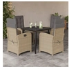 Image de Ensemble à manger de jardin avec coussins 5pcs Beige poly rotin 3212592