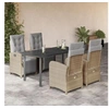 Image de Ensemble à Manger de Jardin avec Coussins 5 pcs, Table et Chaises avec Dossier et Repose-pied Réglables, Meubles 3212594