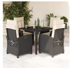 Image de 5-delige Tuinset met kussens poly rattan zwart3212628