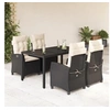 Image de Ensemble à Manger de Jardin avec Coussins 5 pcs, Table et Chaises avec Dossier Réglable, Meubles d'Extérieur, 3212629
