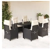 Image de Ensemble à Manger de Jardin avec Coussins 7 pcs, Table et Chaises avec Dossier Réglable, Meubles d'Extérieur, 3212630